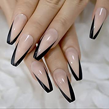 Black and Nude Nails